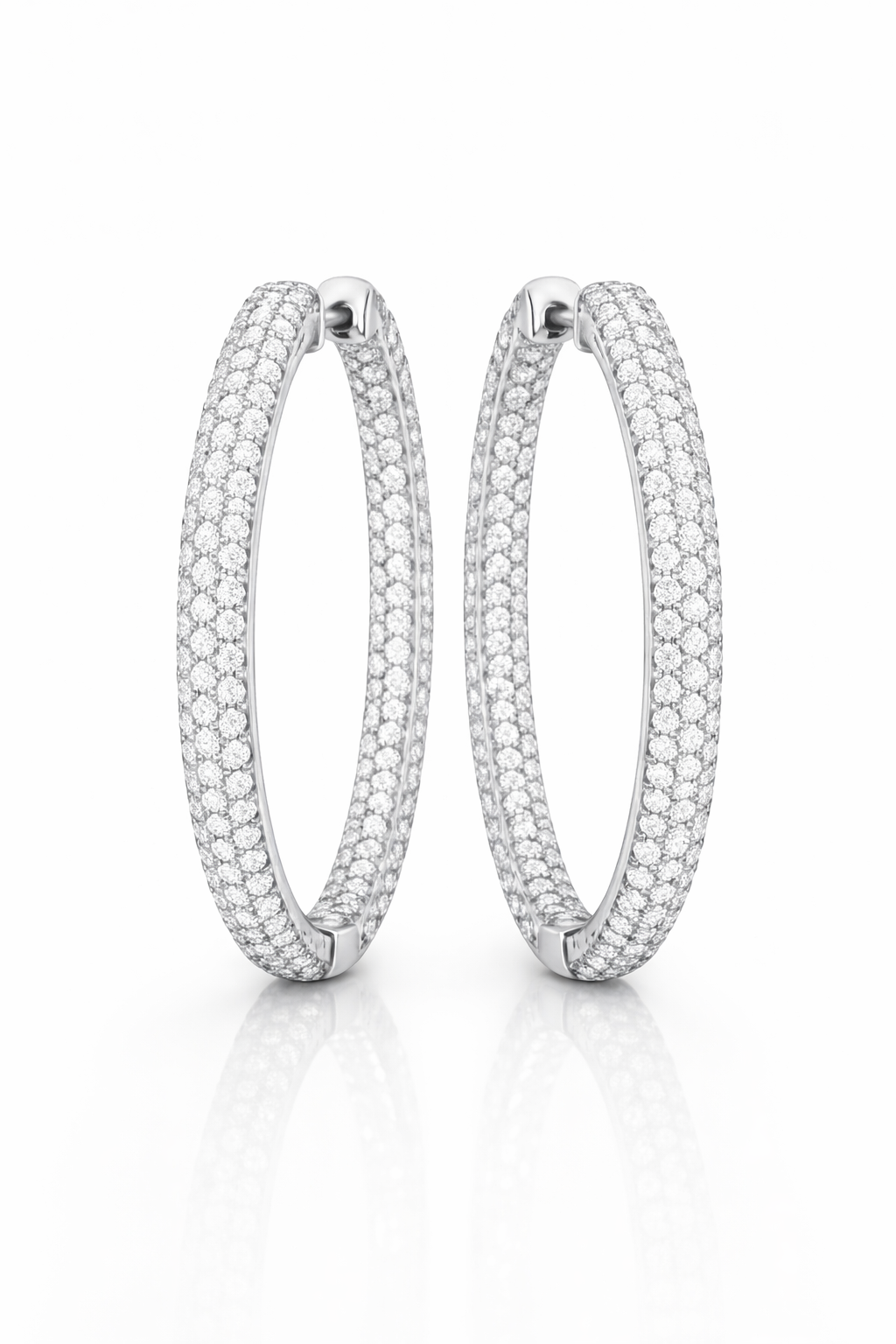 Inside Out Pavé Diamond Hoops