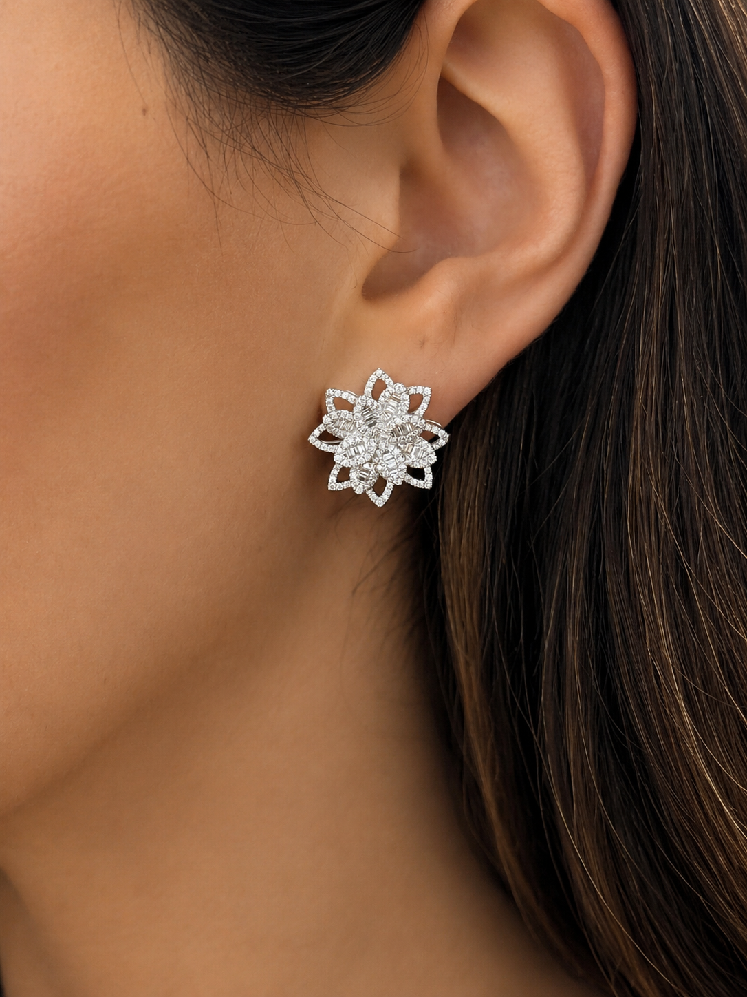 Snowflake Diamond Earrings