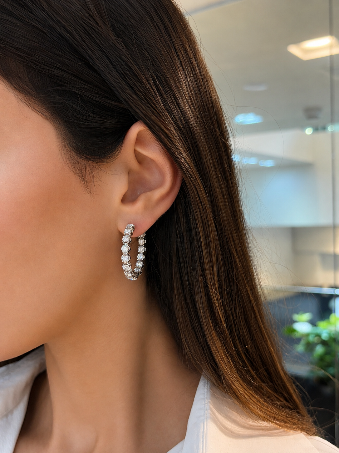 Inside out Diamond Hoops
