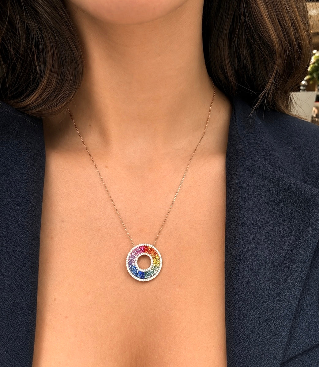 Circle Rainbow Necklace