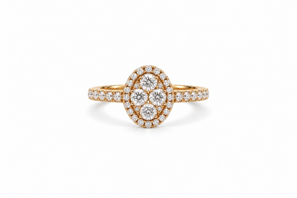 XL Illusion Oval Diamond Ring