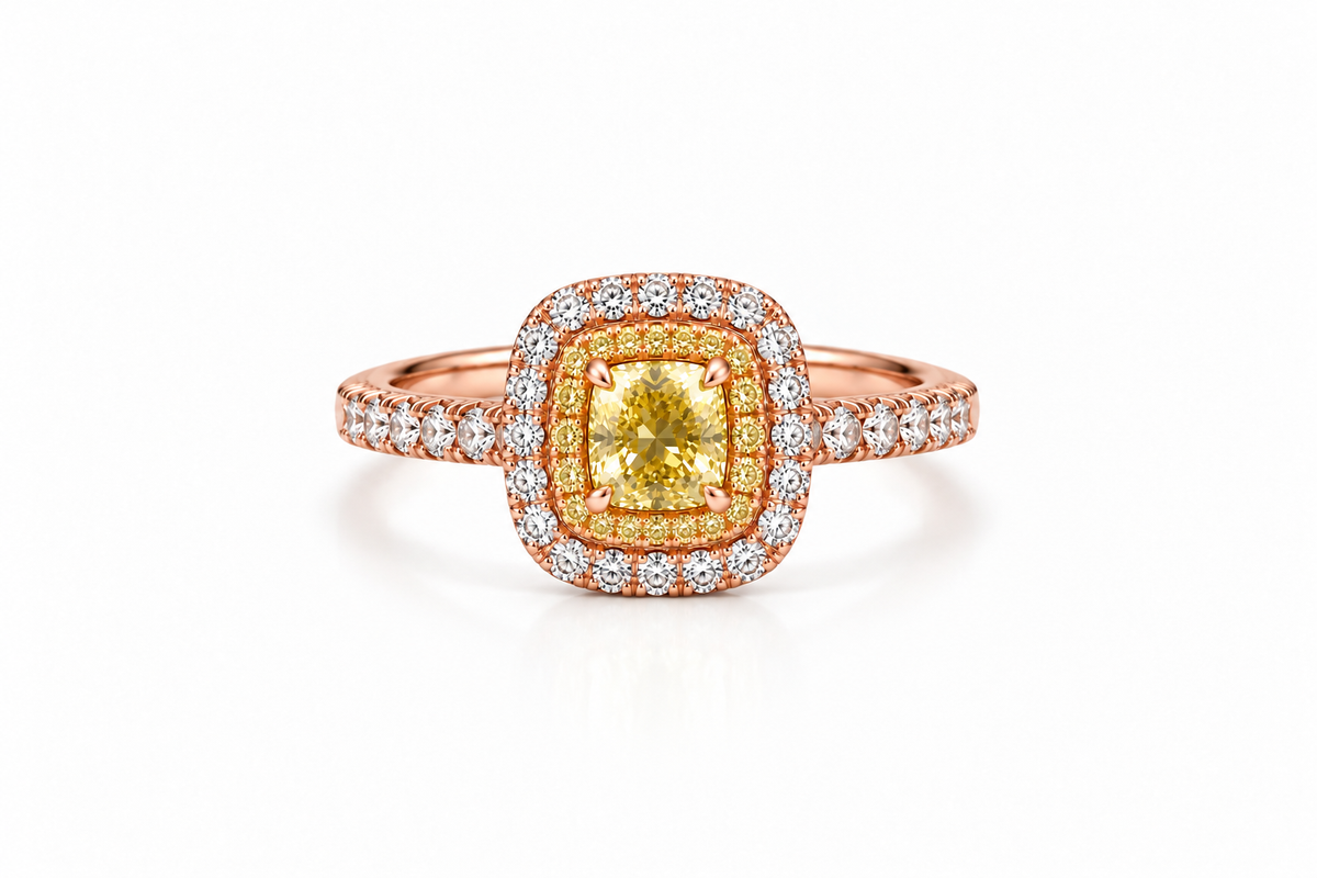 Yellow Cushion Ring