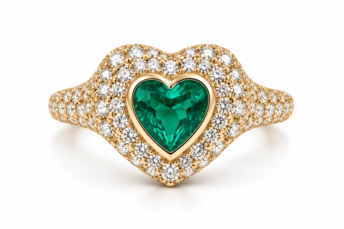 Green Pinky Heart