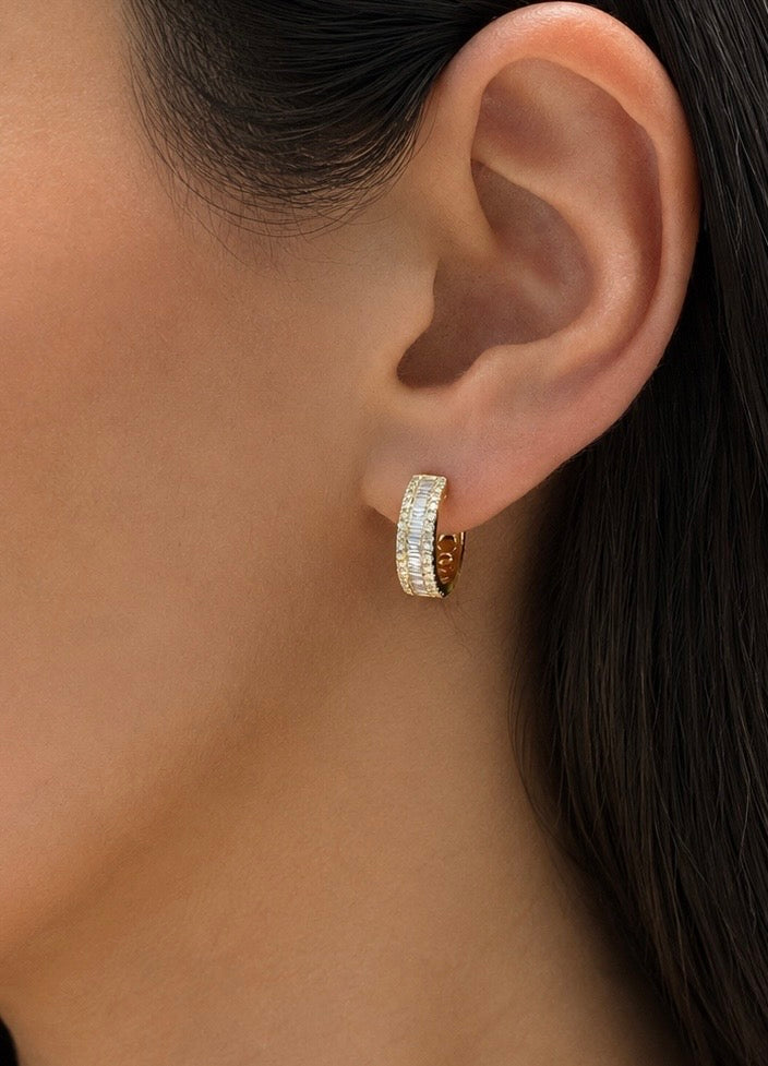 Baguette Diamond Hoops