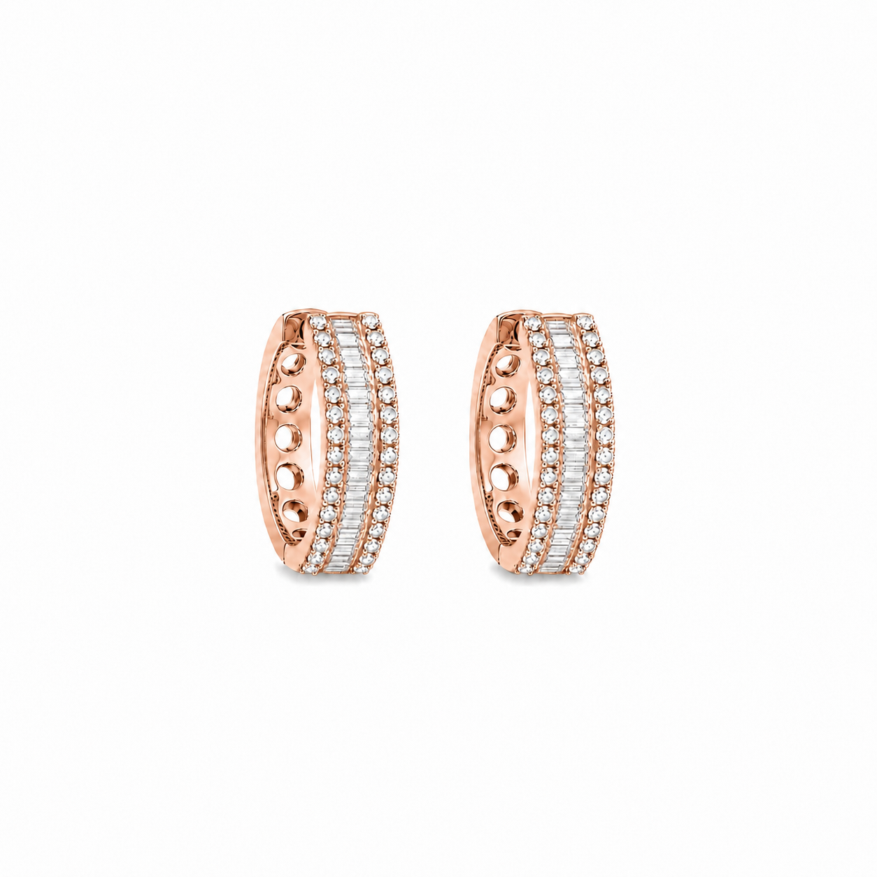Baguette Diamond Hoops