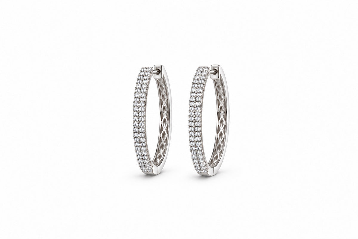 The Pavé Diamond Hoops