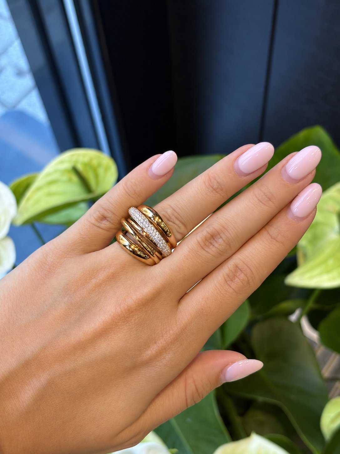 Crossover Diamond Ring
