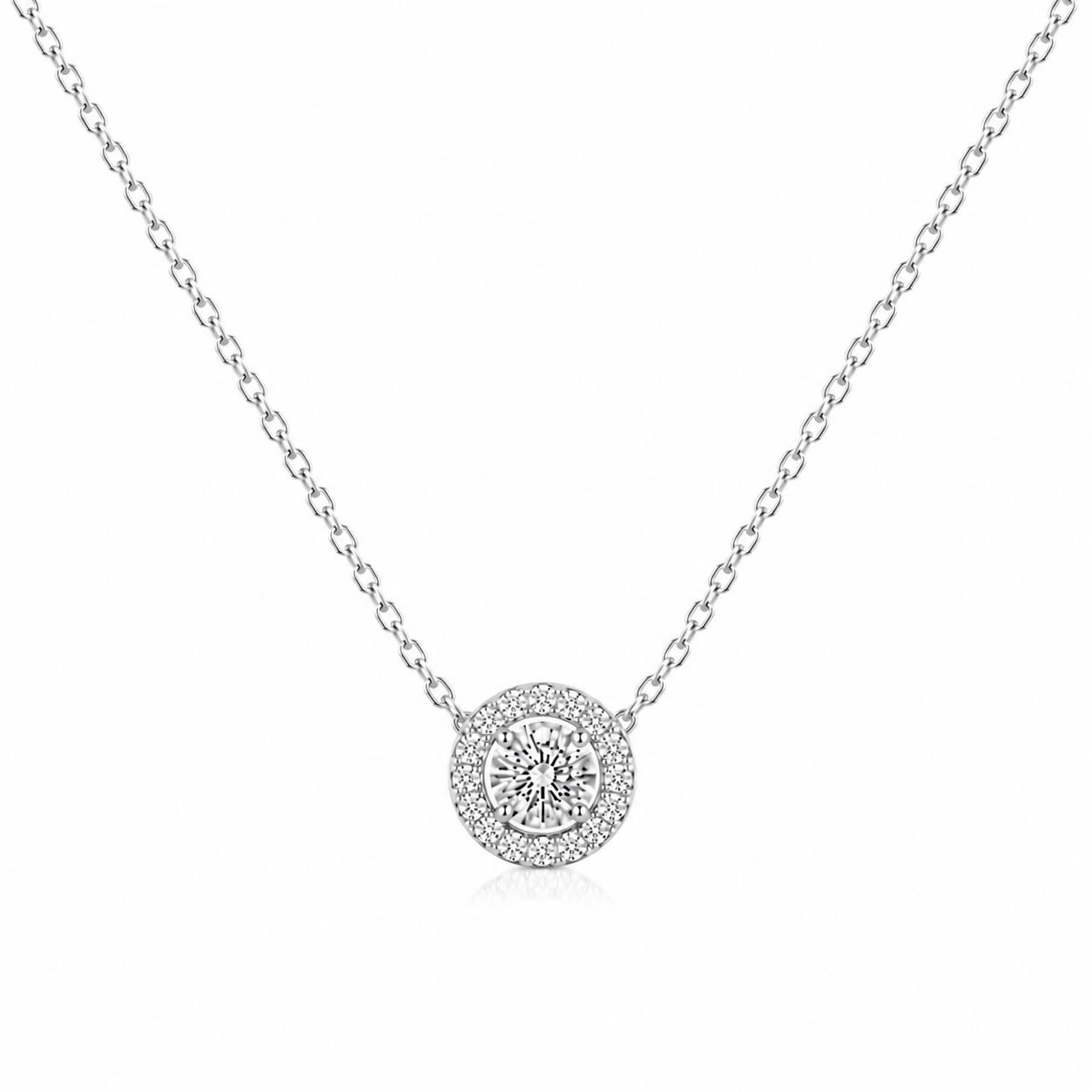 Halo Diamond Necklace - Large