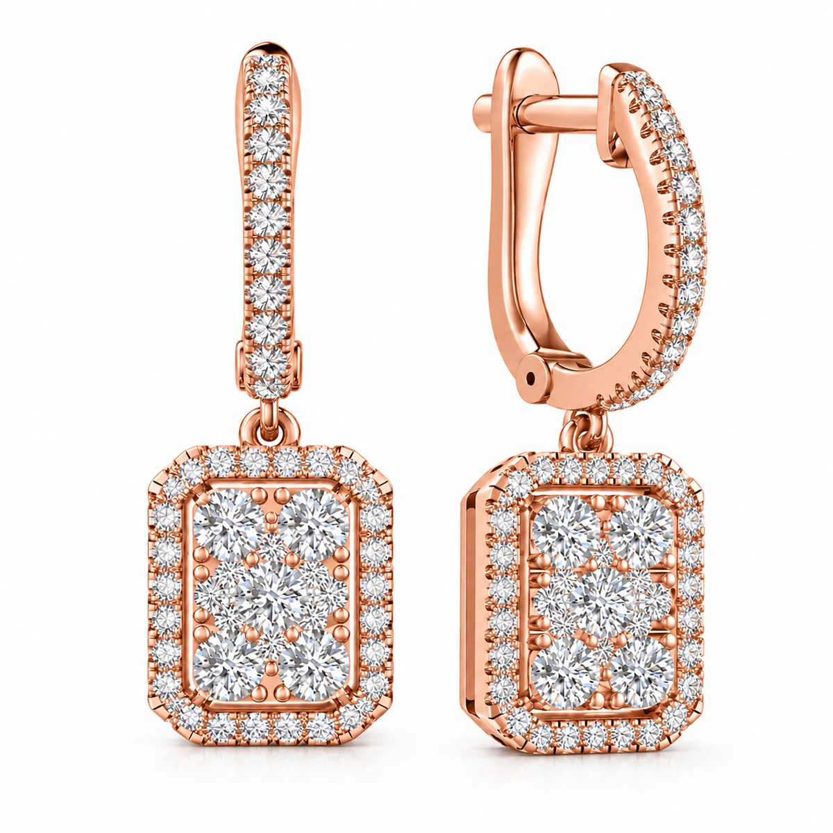 Boucles d'oreilles pendantes Éclat Diamant