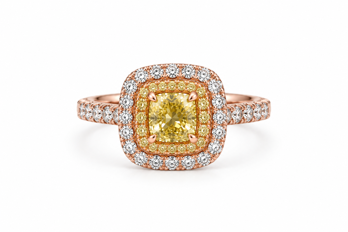 Yellow Cushion Ring