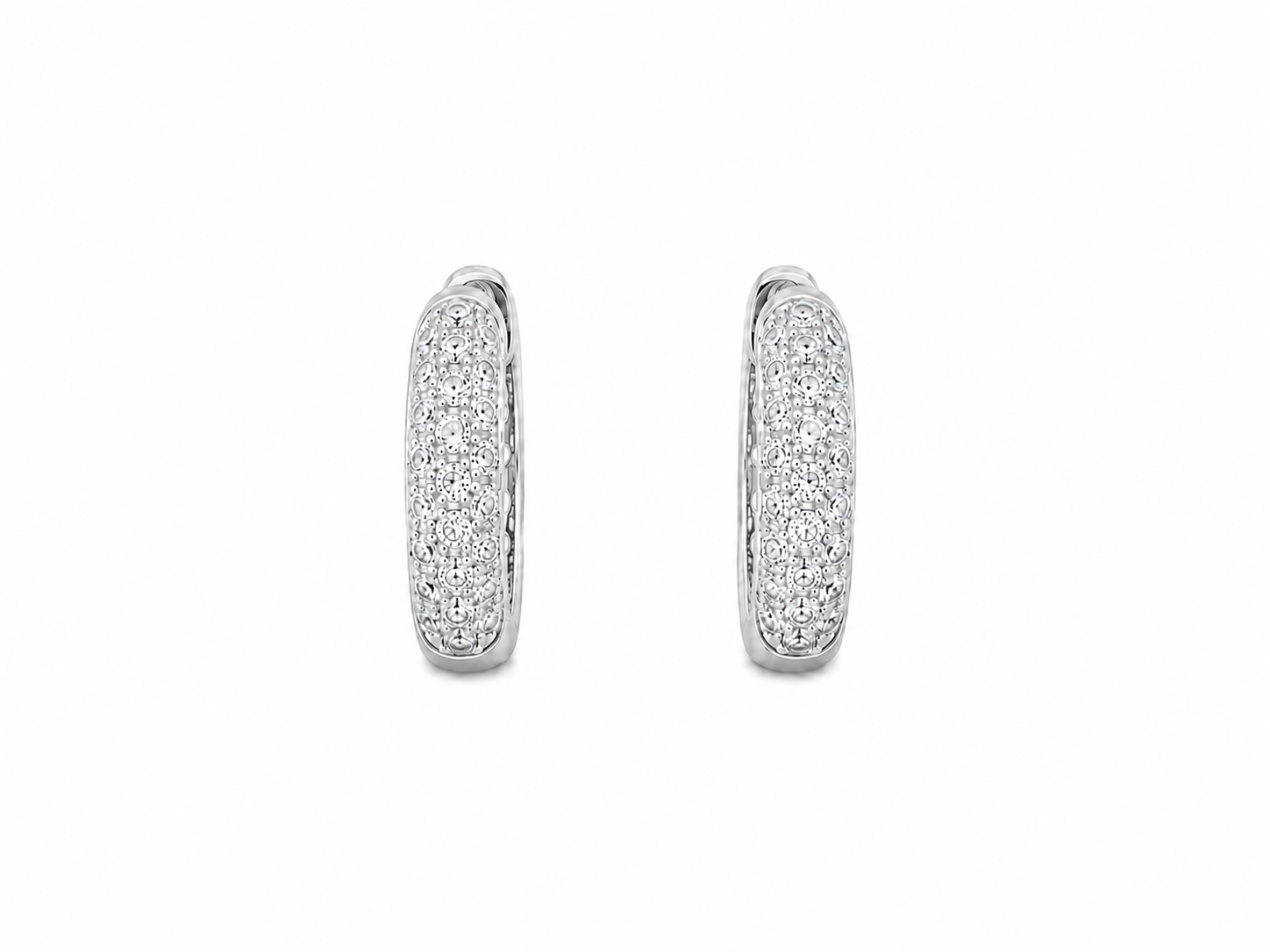Pavé Heart Hoops