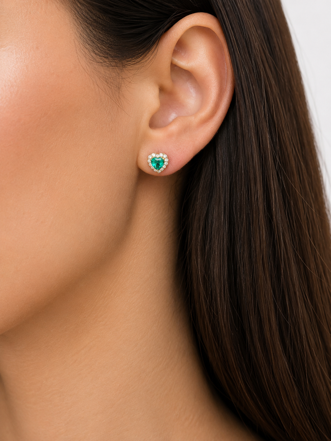 Emerald Heart Stud