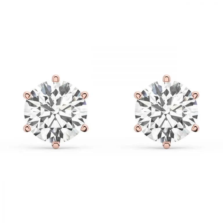 The Classic 0.40ct Solitaire Diamond Stud Earrings - Six-Prong Setting, 18K Gold