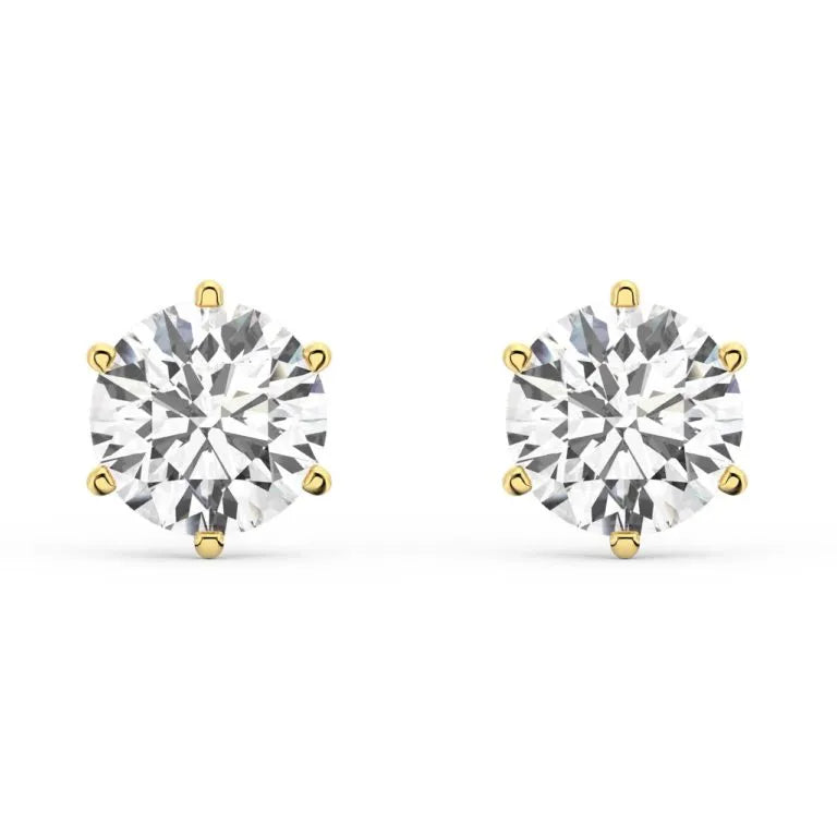 The Classic 0.40ct Solitaire Diamond Stud Earrings - Six-Prong Setting, 18K Gold