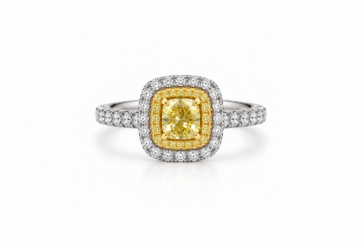 Yellow Cushion Ring