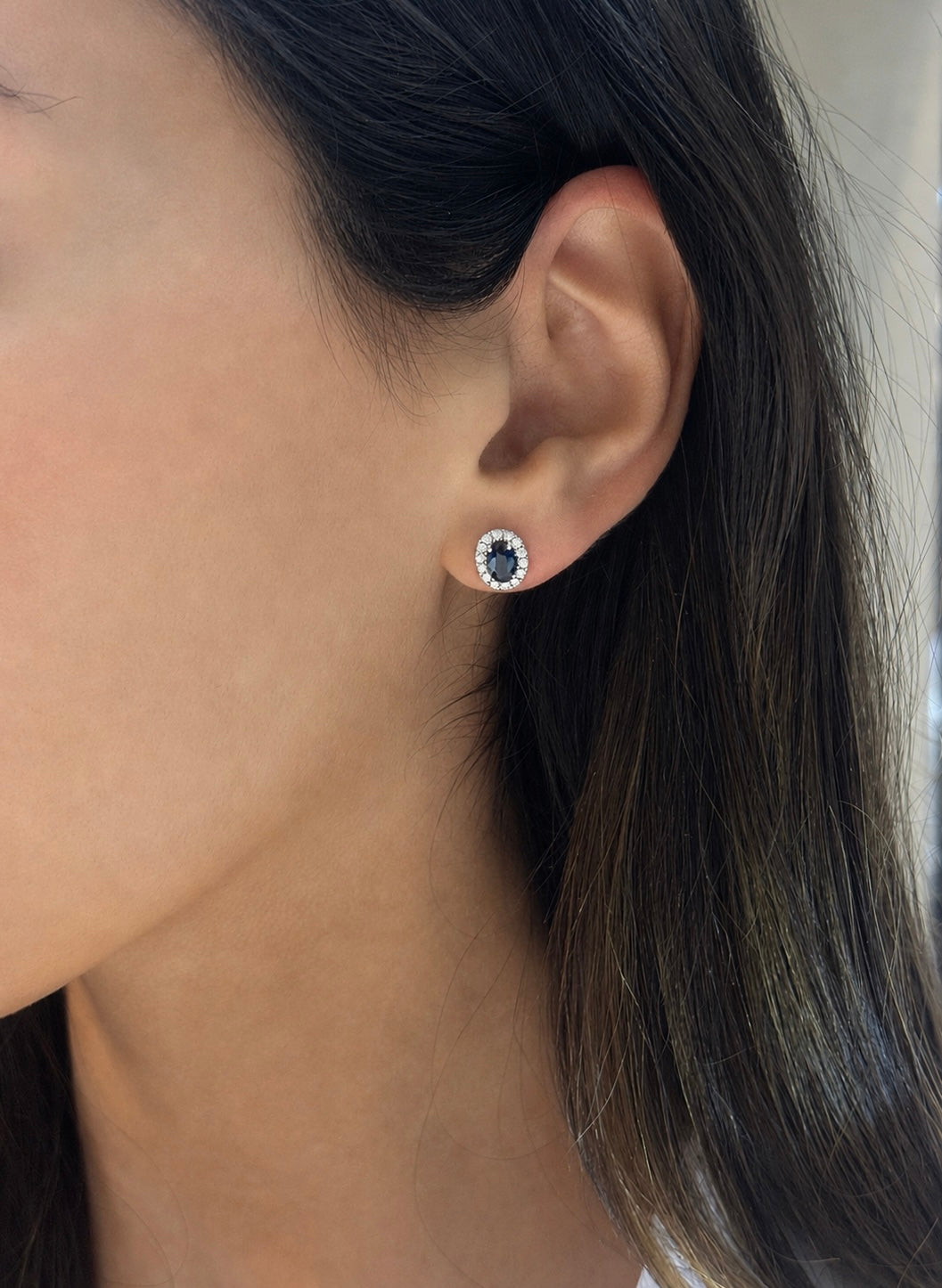 Oval Sapphire Studs