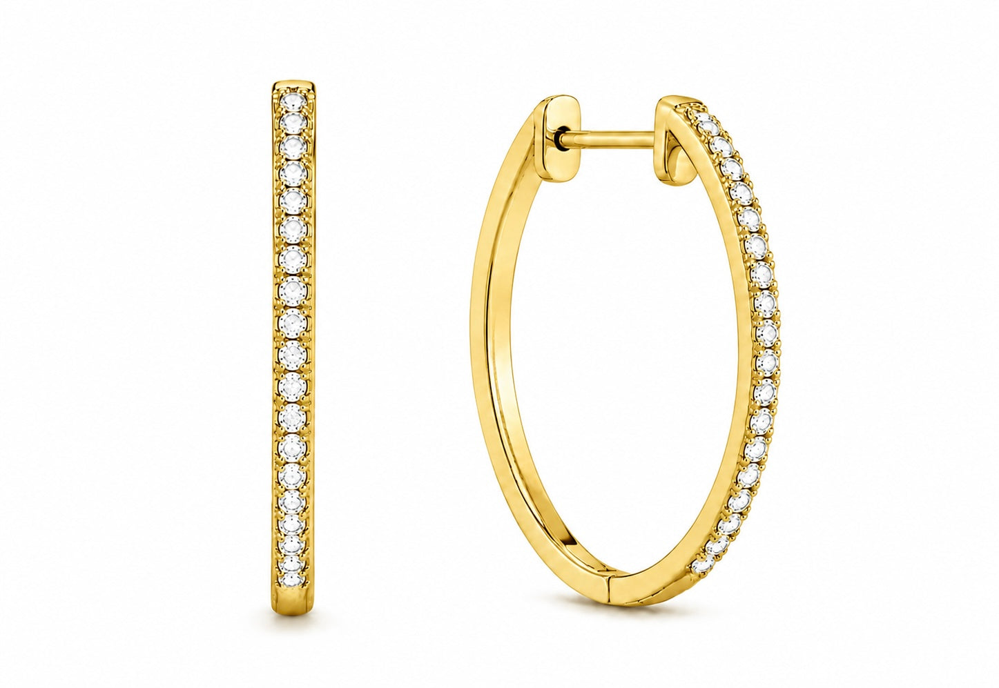 Classic Thin Diamond Hoops