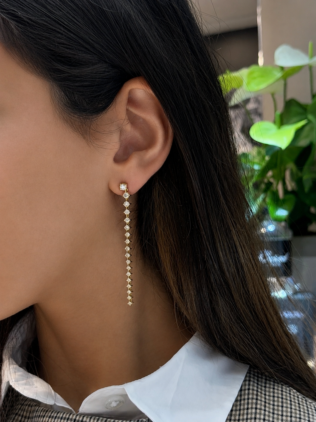 Diamond Line Earrings