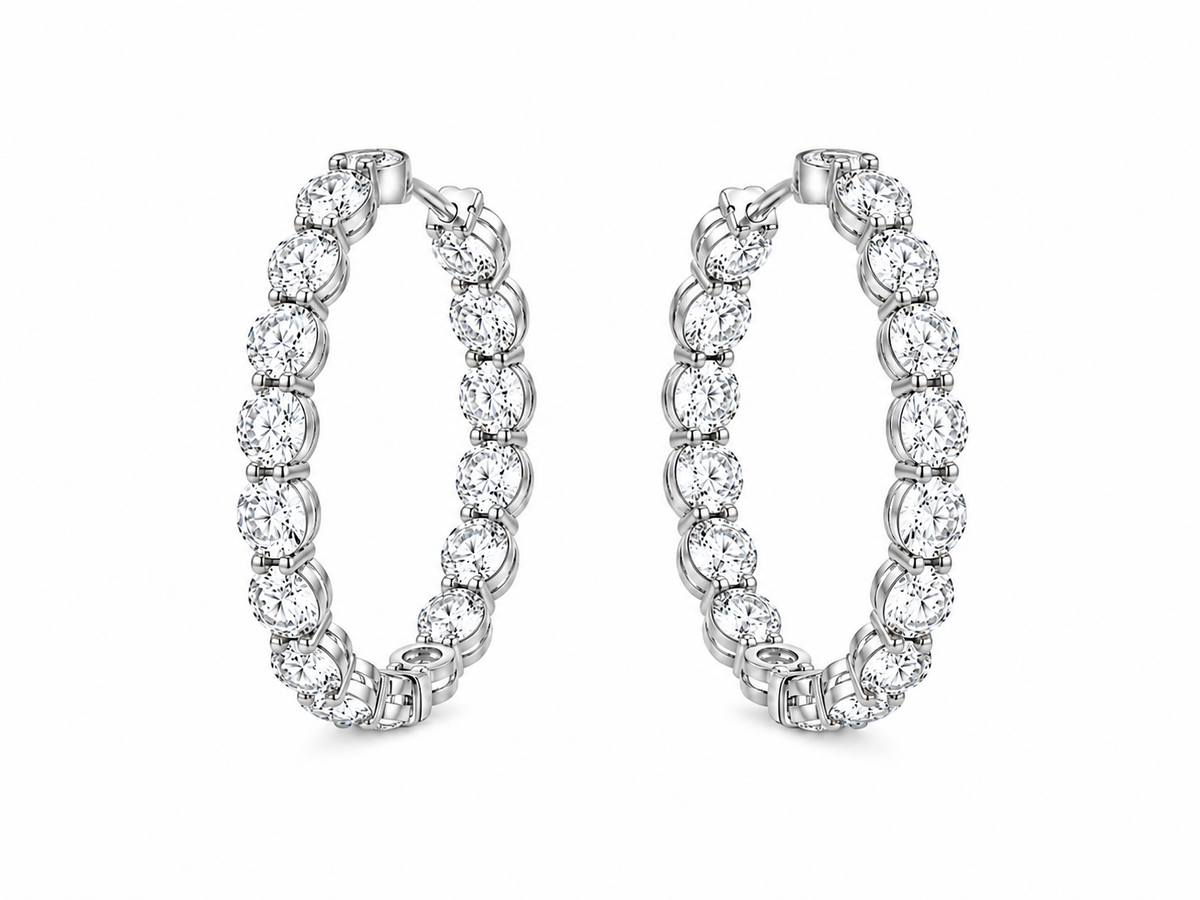 Inside out Diamond Hoops