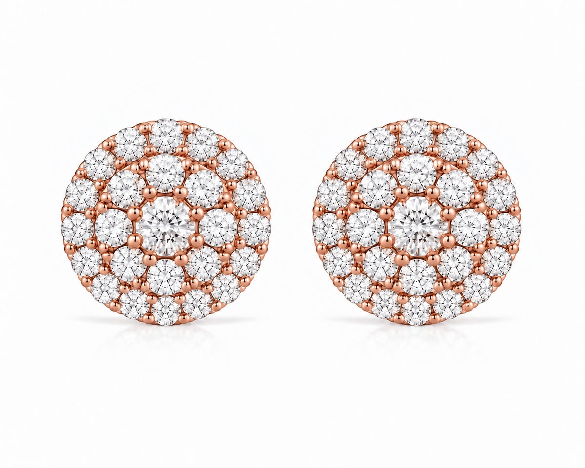 Halo Round Diamonds Studs