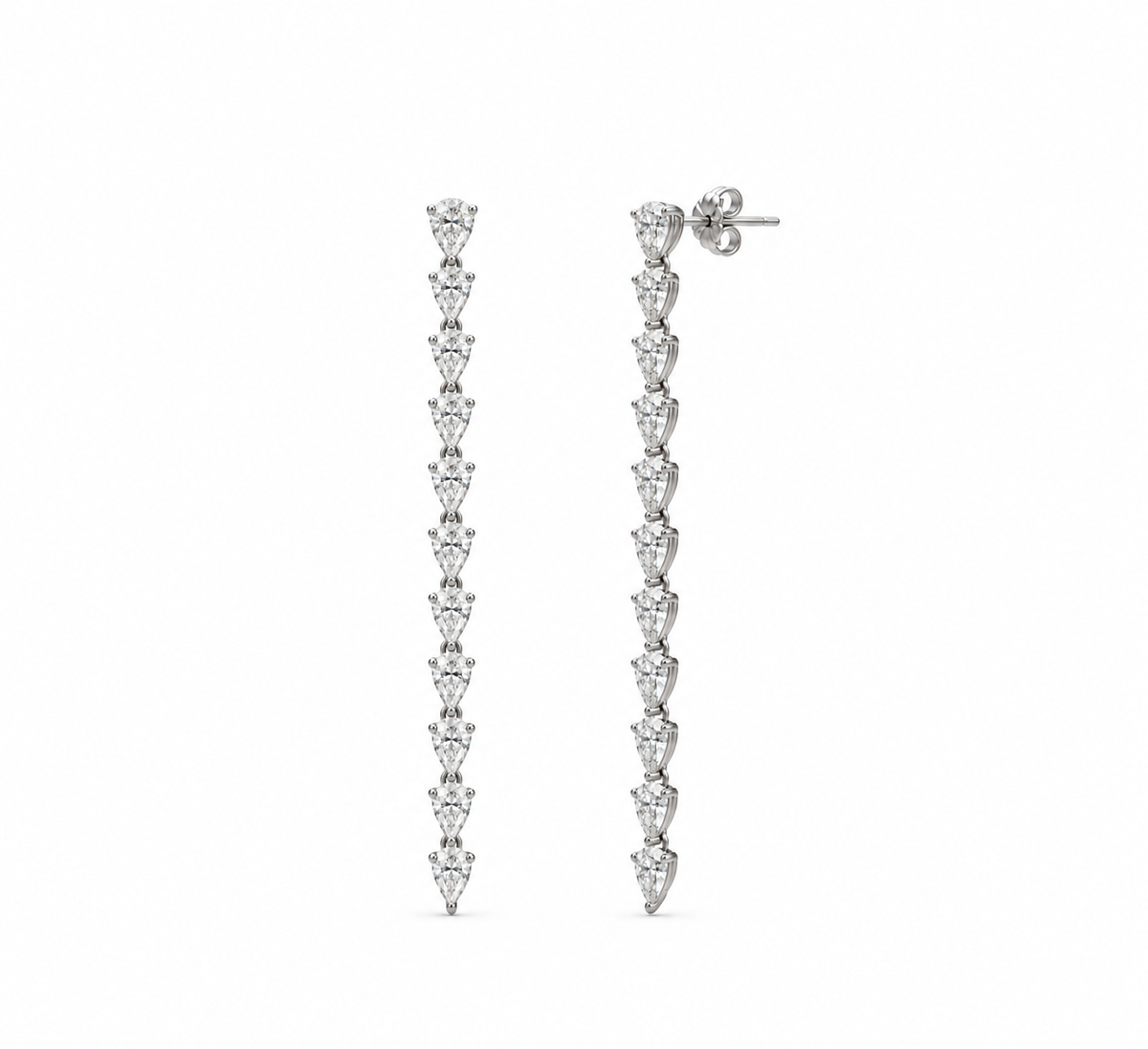 Pear Elegance Diamond Drop Earrings