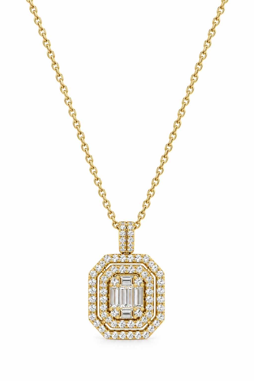 Classic Baguette Diamond Necklace