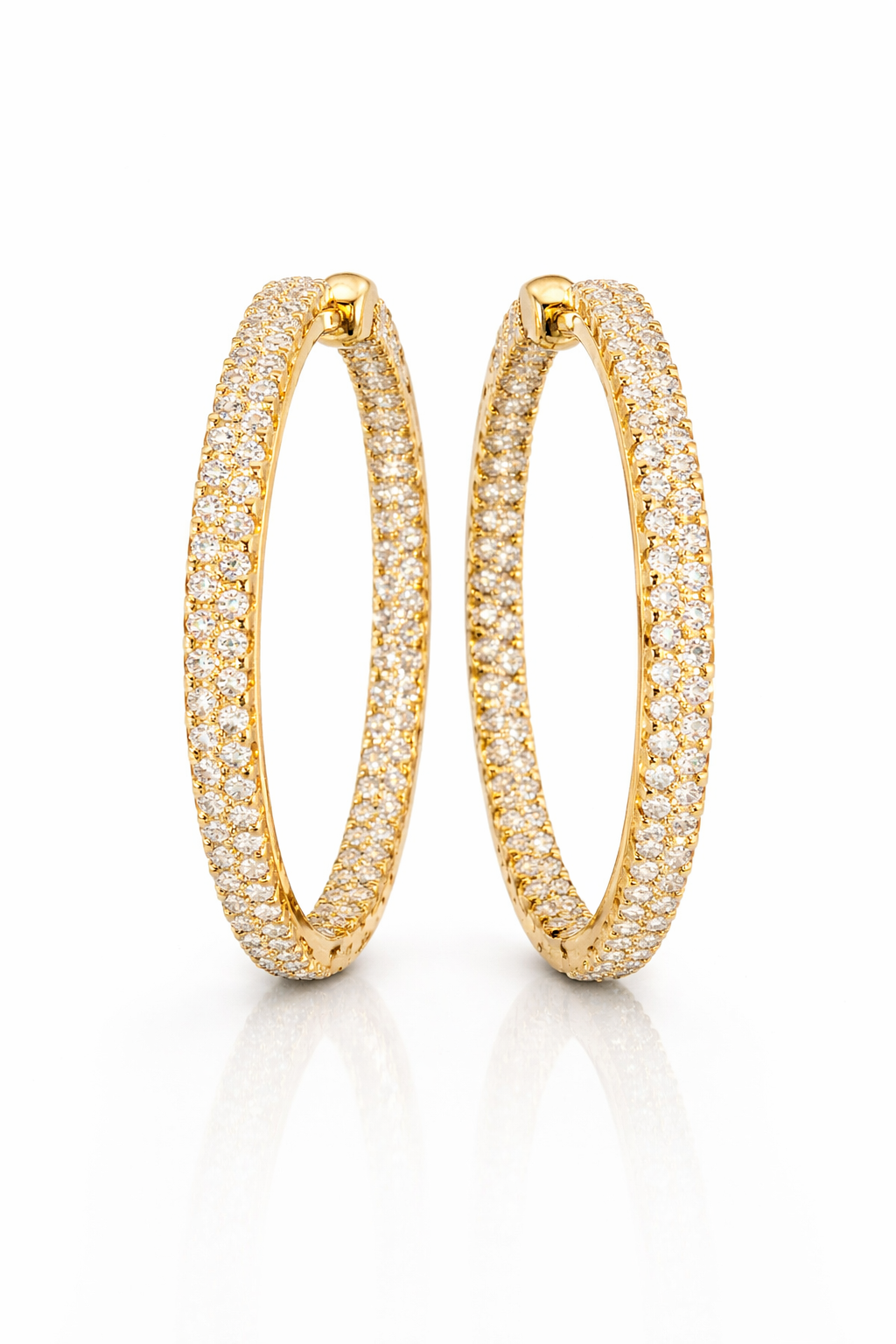 Inside Out Pavé Diamond Hoops