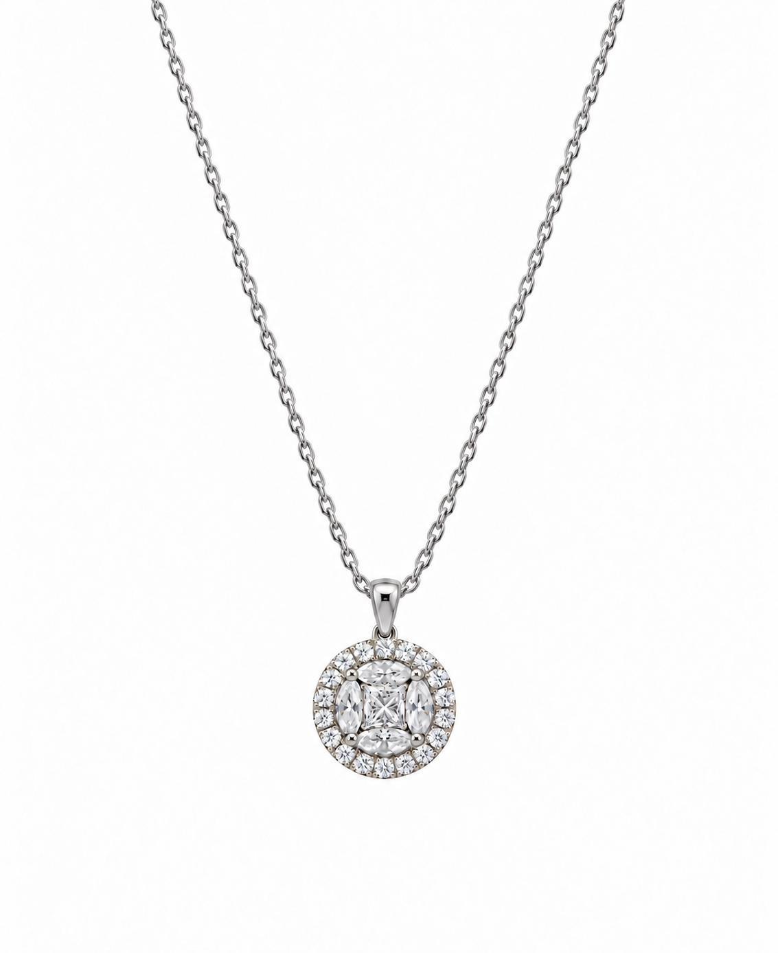 The Empress Diamond Halo Necklace