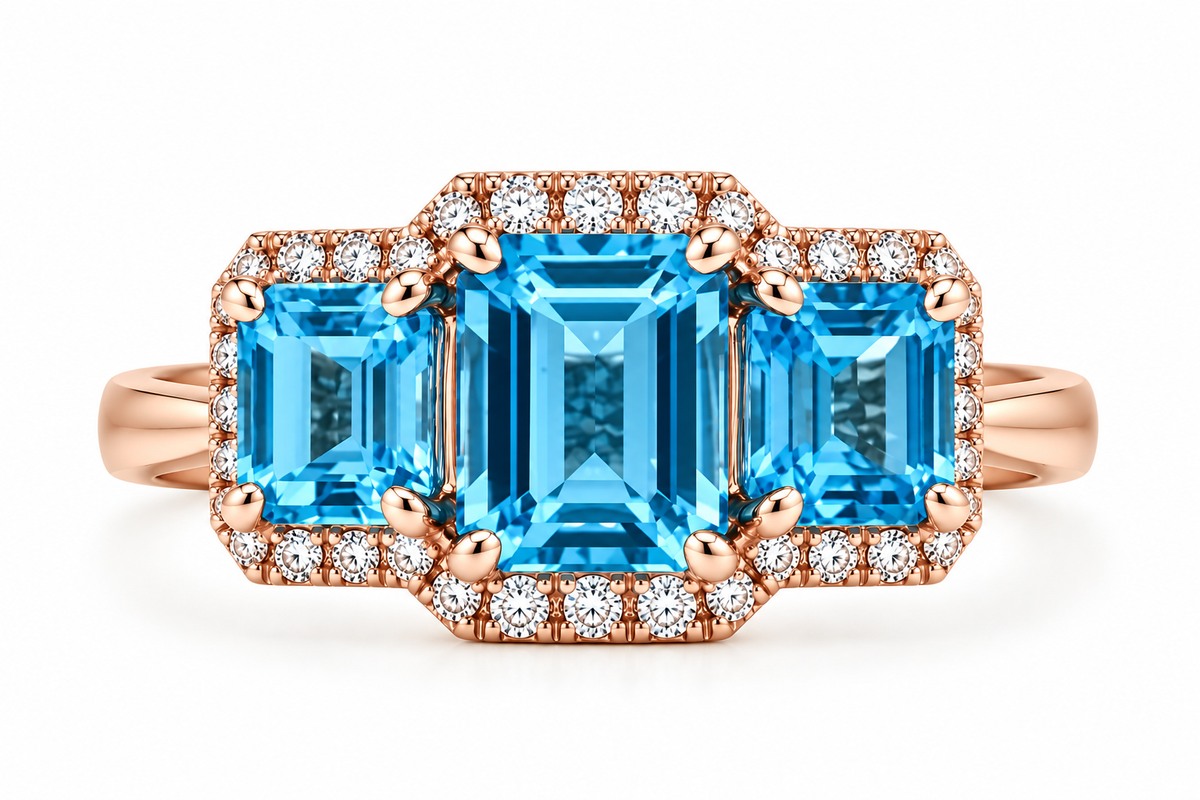 Bague Trilogie Bleu Suisse