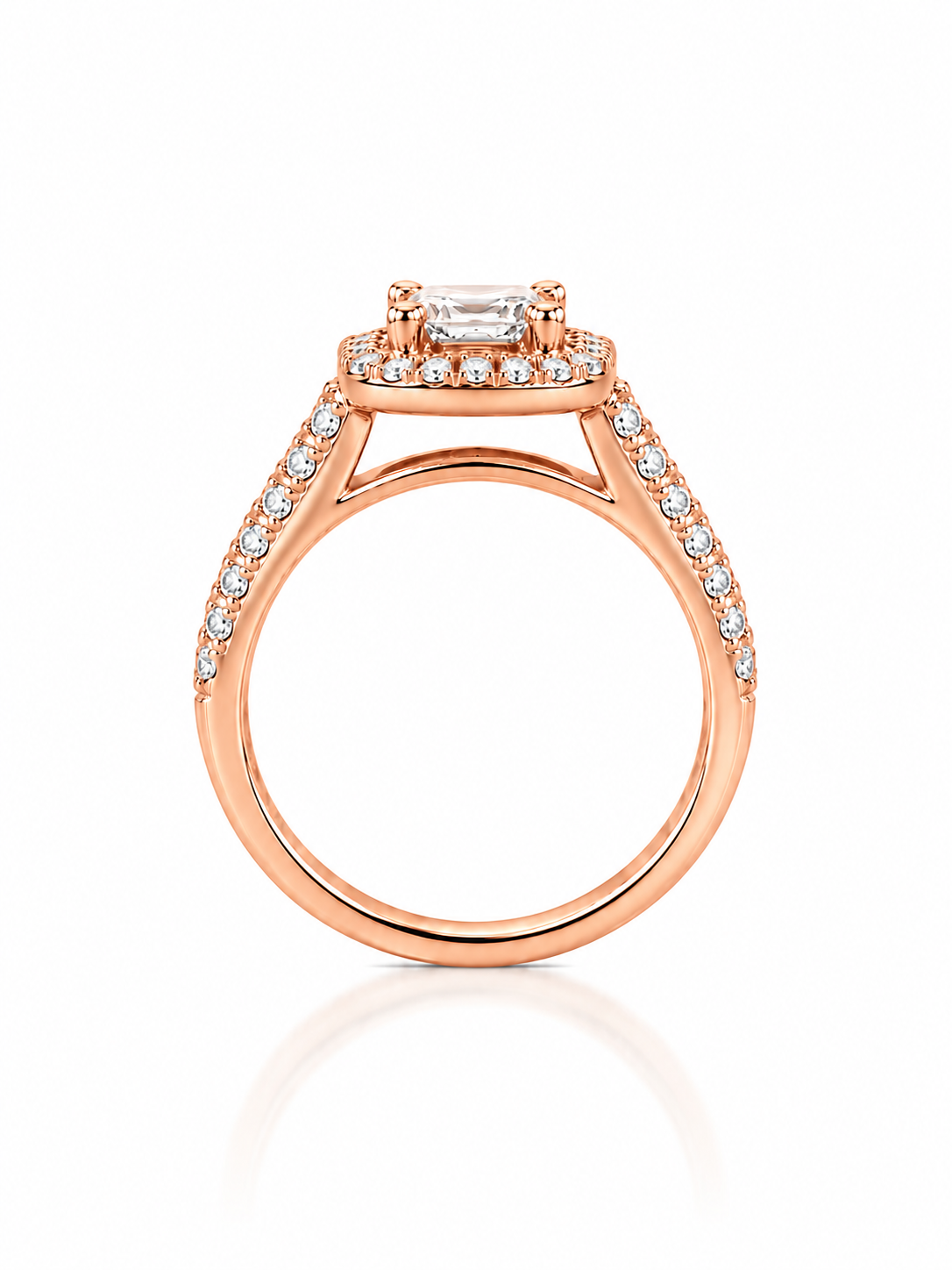 Halo Baguette Ring