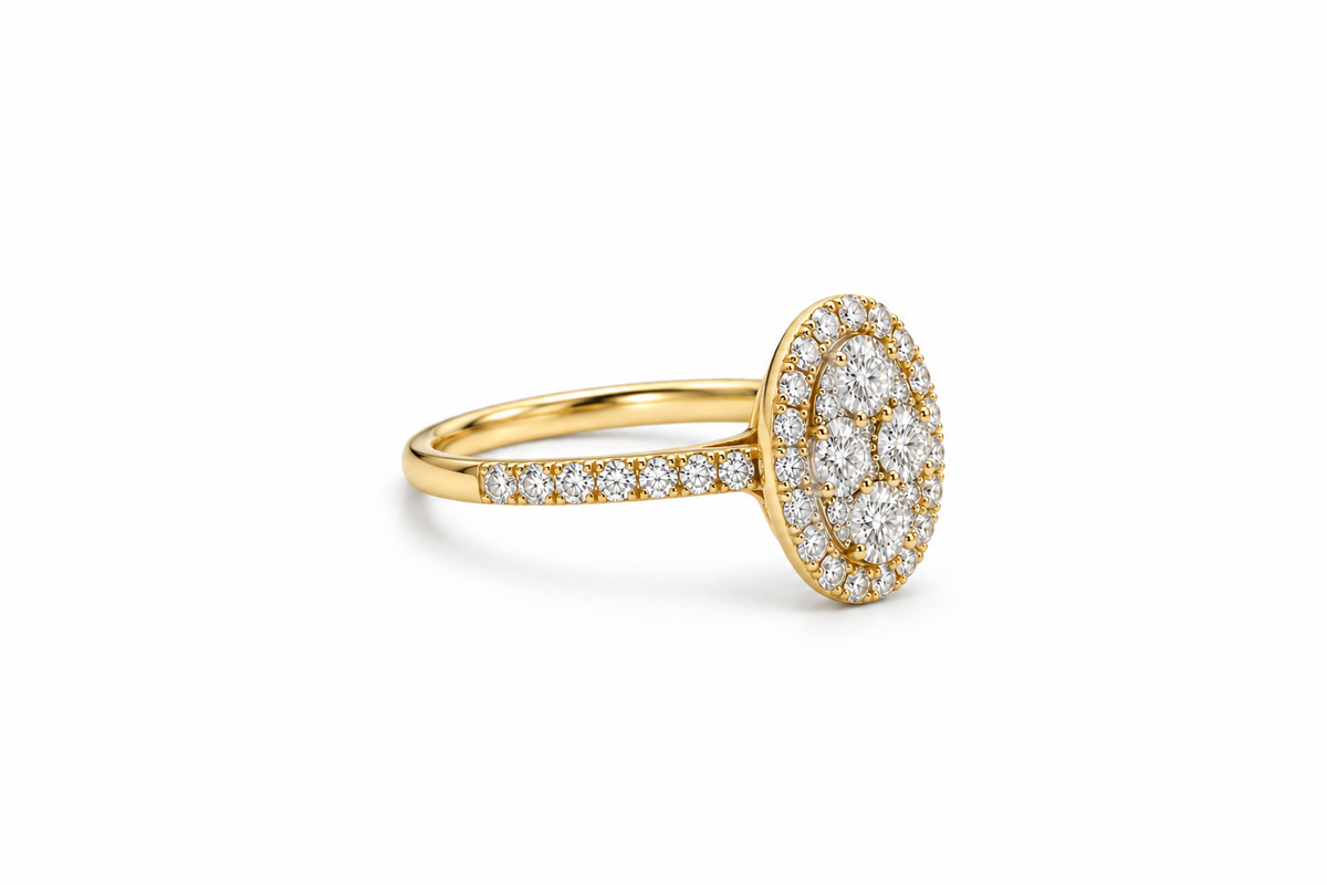 XL Illusion Oval Diamond Ring