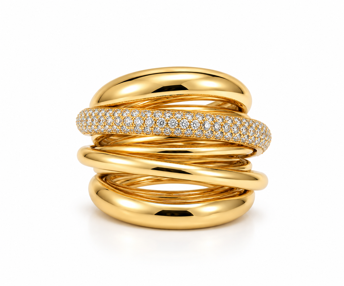 Crossover Diamond Ring