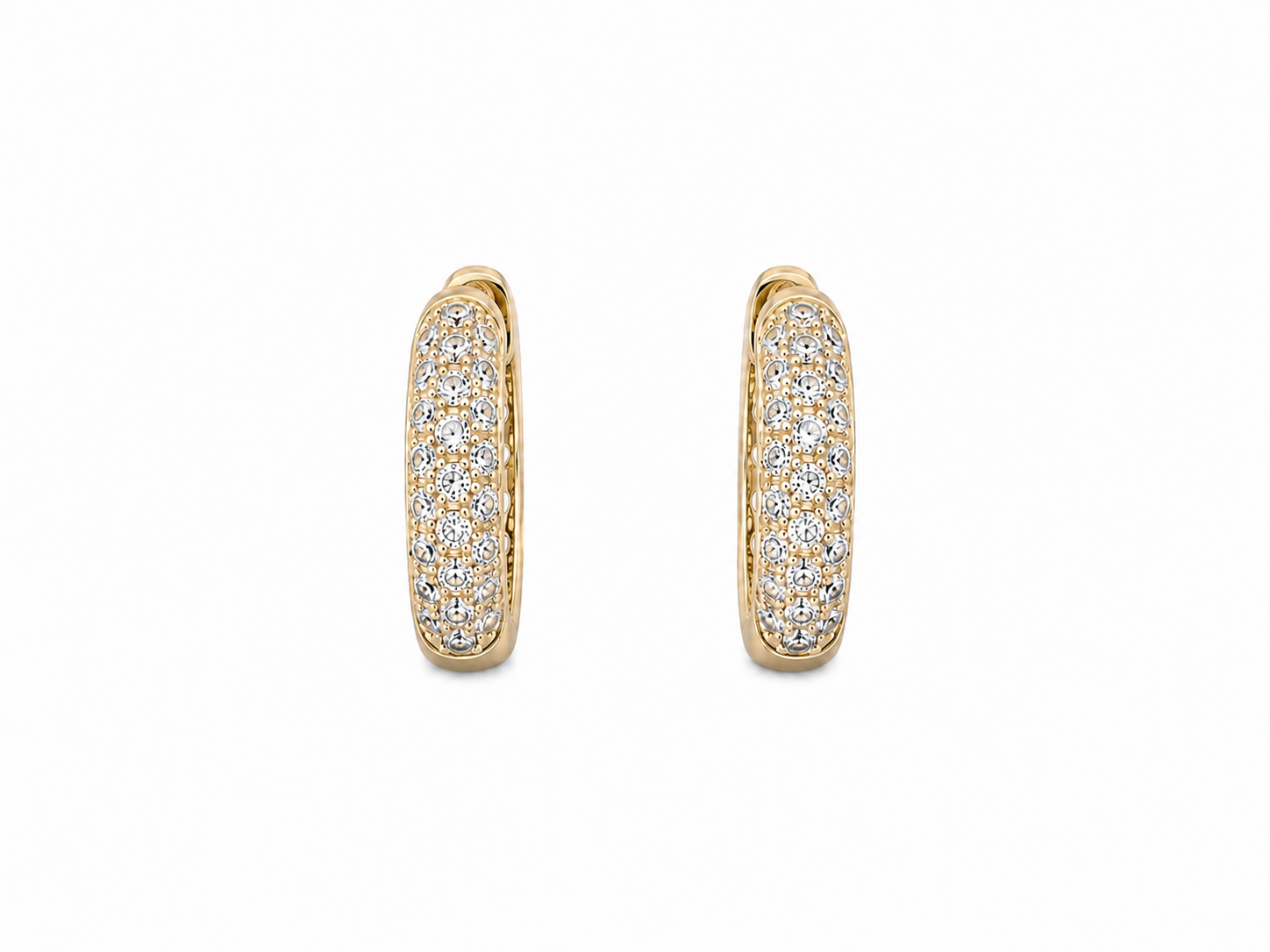 Pavé Heart Hoops