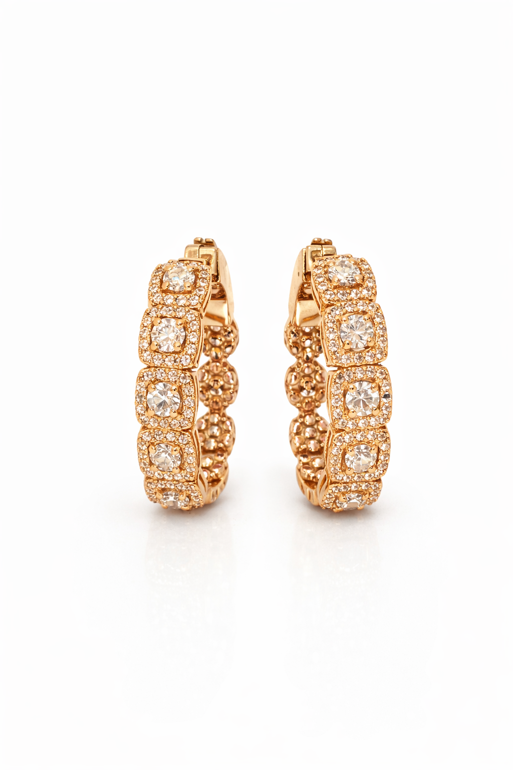 Square Diamond Hoops