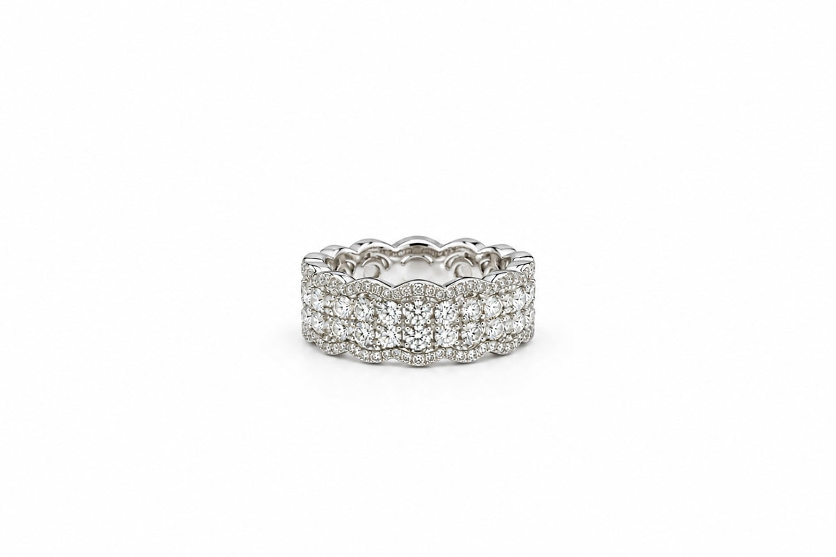 Milgrain Pavé Diamond Ring