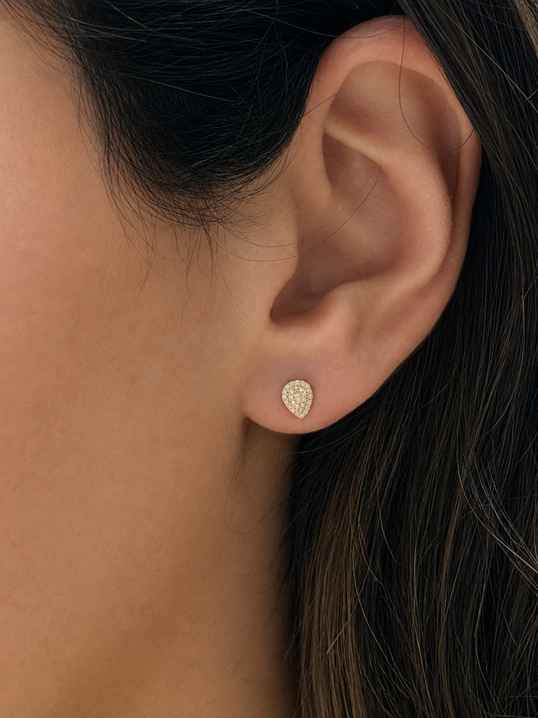 Drop Pear Studs Diamond Earrings