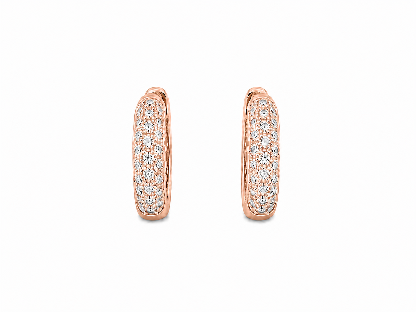 Pavé Heart Hoops