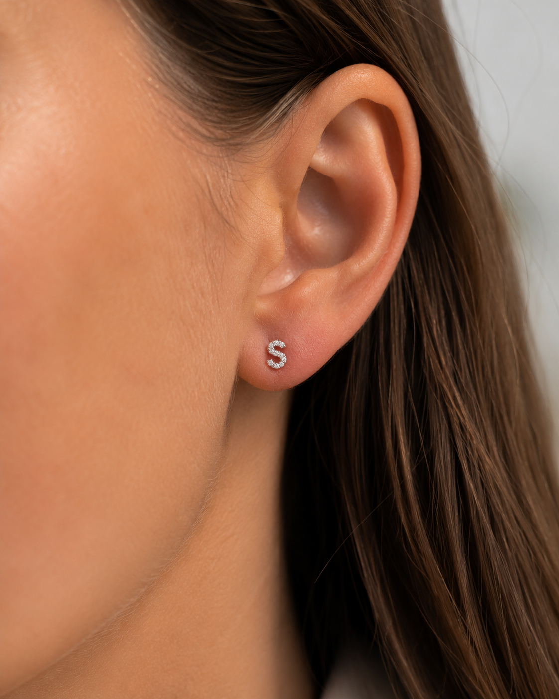 Initial Stud Earrings