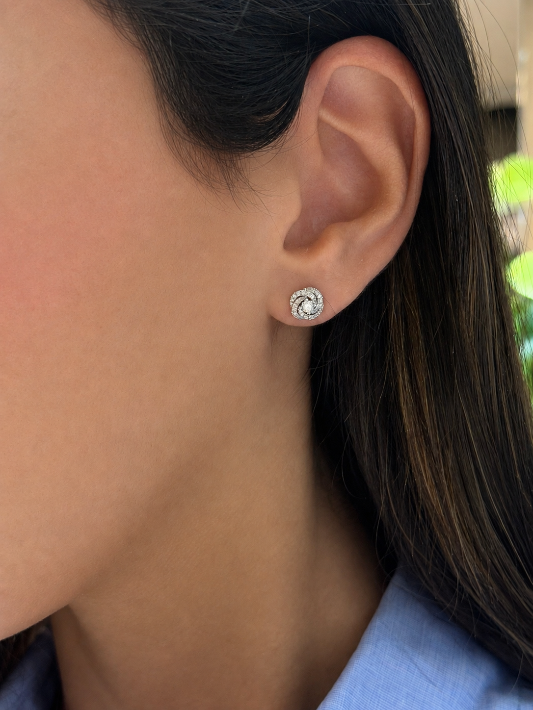 Flower diamonds stud