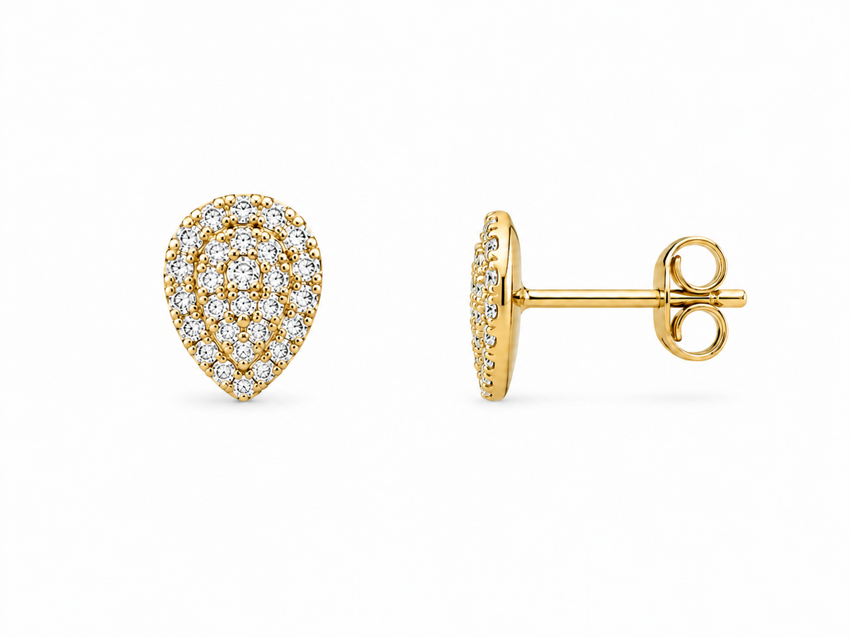 Drop Pear Studs Diamond Earrings