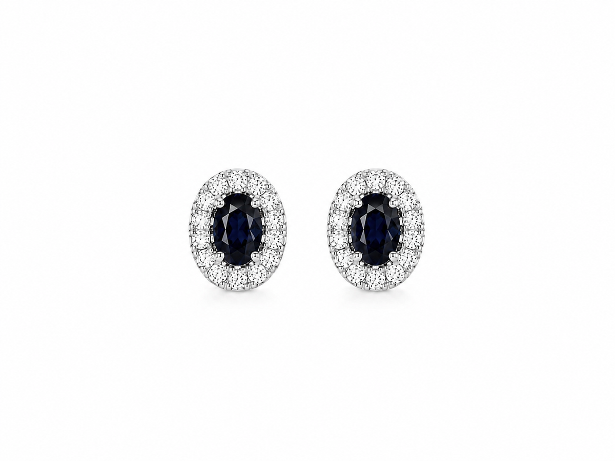 Oval Sapphire Studs