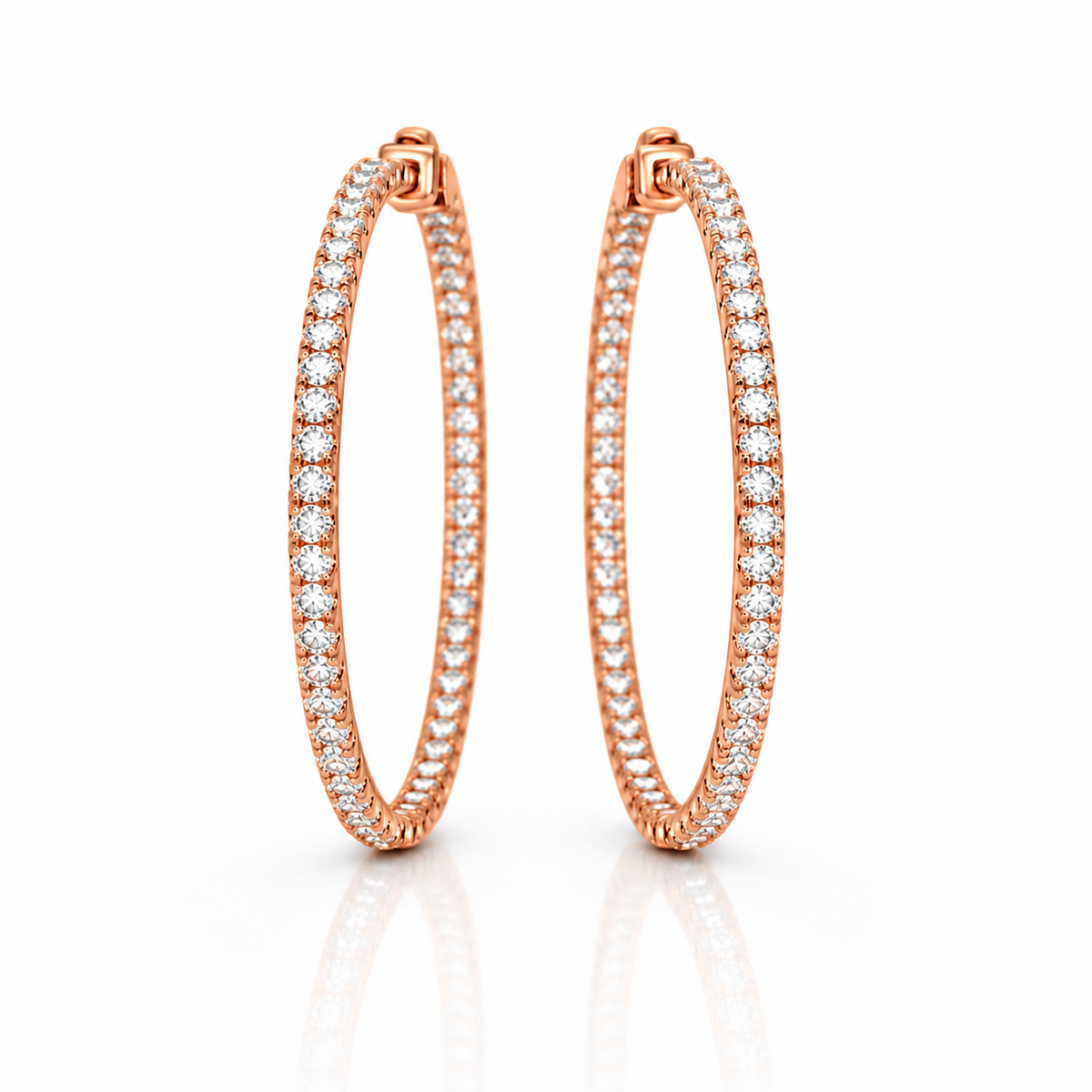 Créoles Classiques Diamant Intérieur-Extérieur