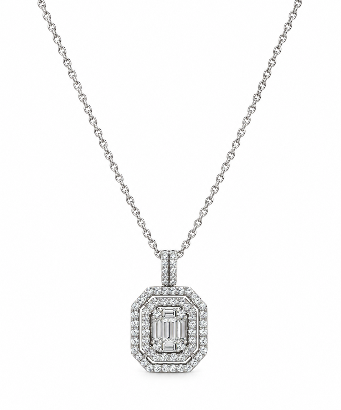 Classic Baguette Diamond Necklace