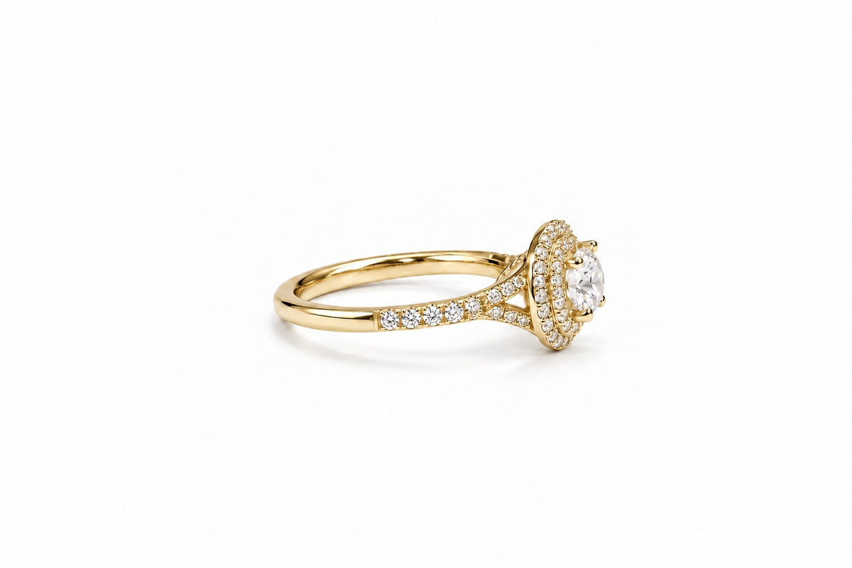Double Halo Diamond Ring