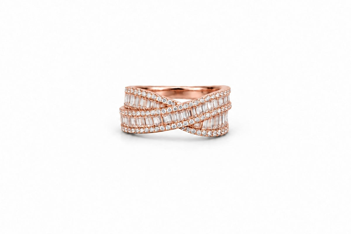 The Baguette Crossover Ring