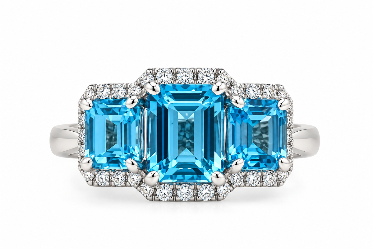 Bague Trilogie Bleu Suisse