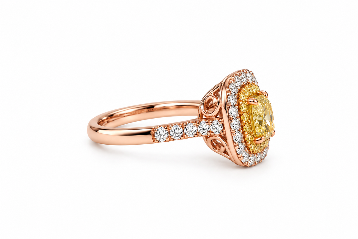 Yellow Cushion Ring