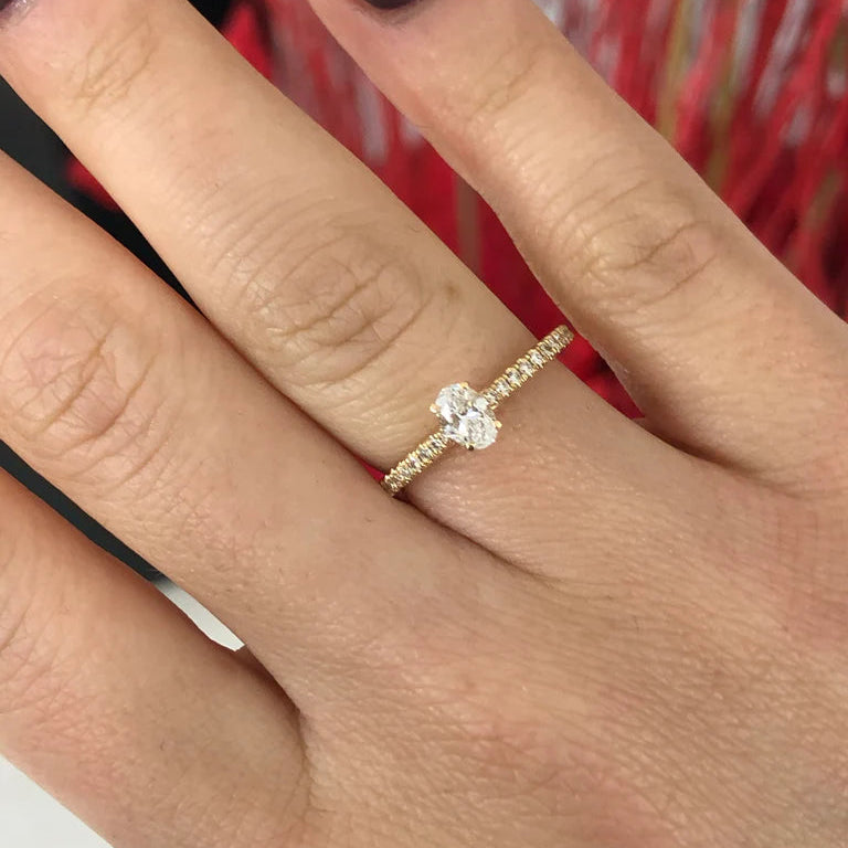 Cathedral Oval Cut Ring