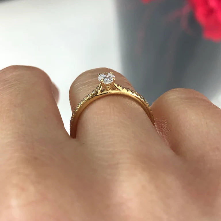Cathedral Oval Cut Ring