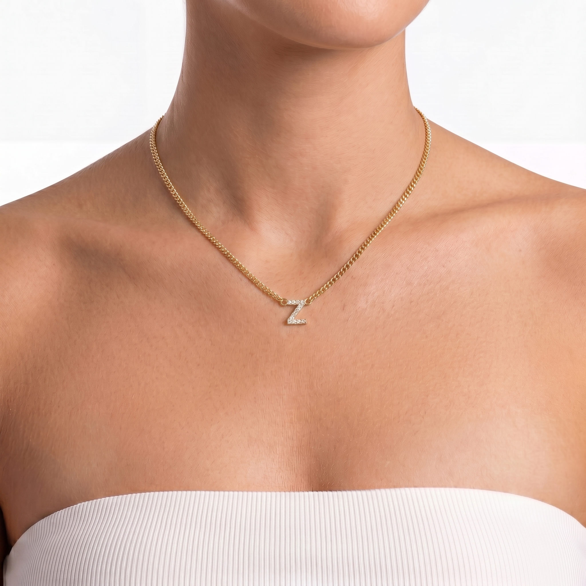 Curb Initial Necklace